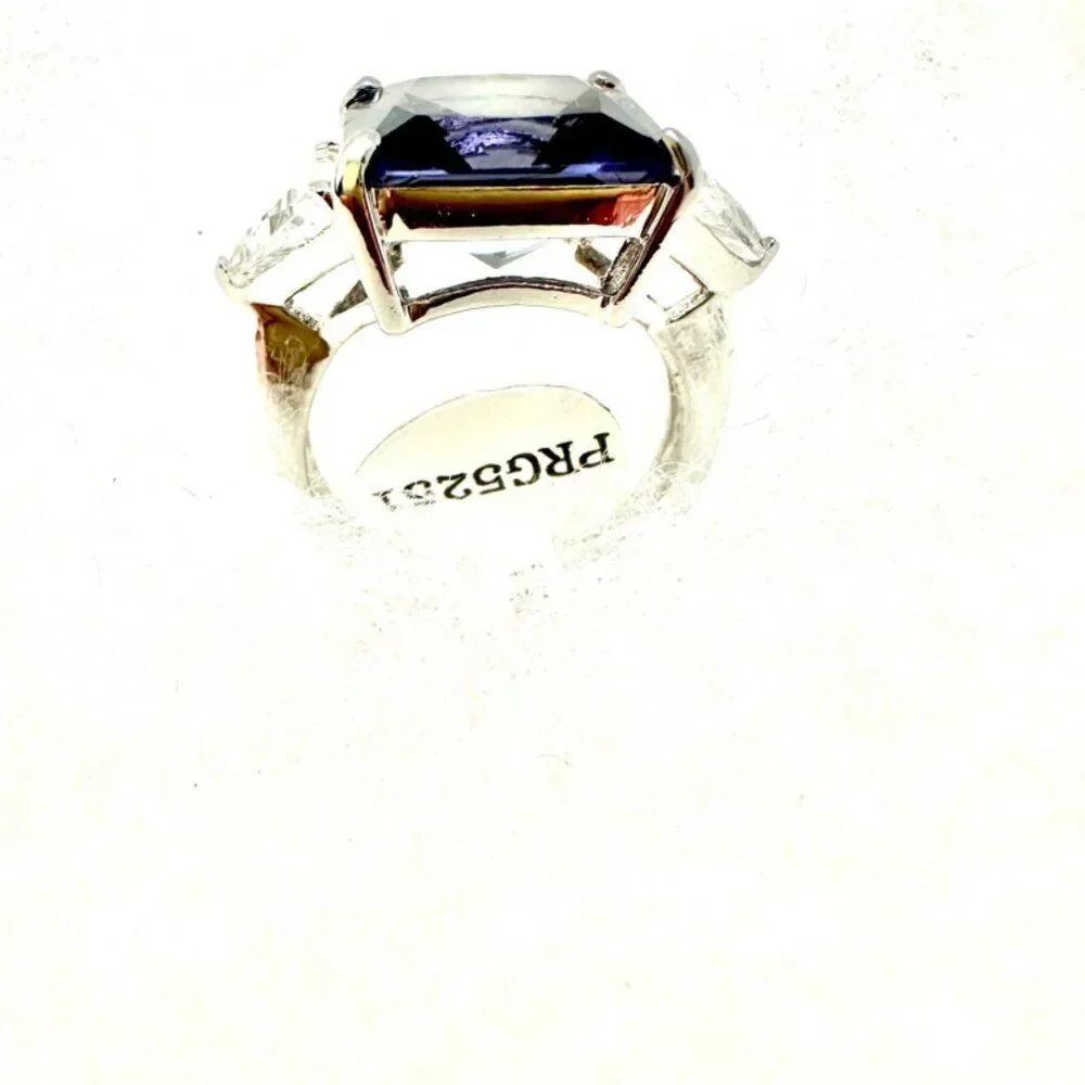 Lab Alexandrite Ring Sterling Silver 925 Square Cut, June Birthstone Size 9